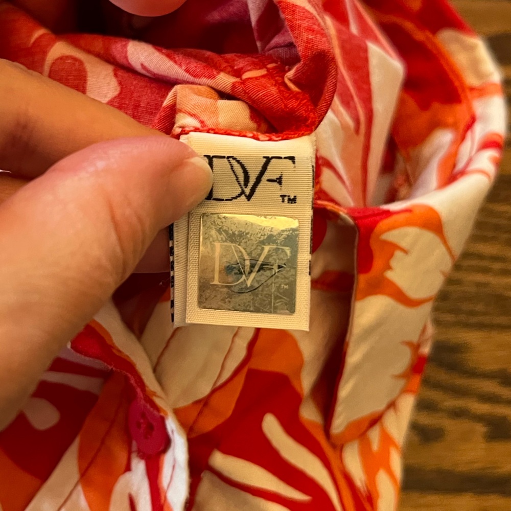 DVF Diane Von Furstenberg Poppy Drop Waist Button Down Dress, 4 - Picture 7 of 11